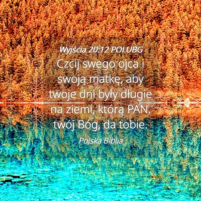Picture 04 - Wyjścia 20:12 POLUBG - Czcij swego ojca i swoją matkę, aby twoje dni - Bible Verse Picture