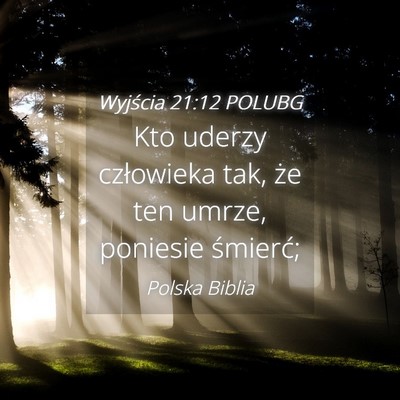 Picture 04 - Wyjścia 21:12 POLUBG - Kto uderzy człowieka tak, że ten umrze, - Bible Verse Picture