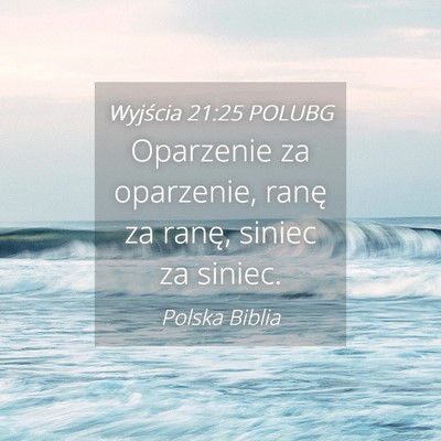 Picture 04 - Wyjścia 21:25 POLUBG - Oparzenie za oparzenie, ranę za ranę, siniec za - Bible Verse Picture