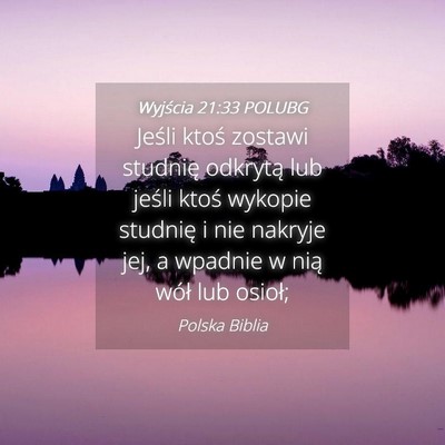 Picture 04 - Wyjścia 21:33 POLUBG - Jeśli ktoś zostawi studnię odkrytą lub jeśli - Bible Verse Picture
