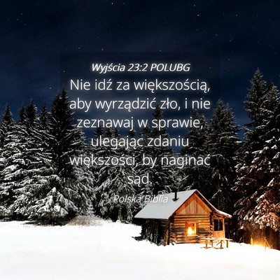 Picture 04 - Wyjścia 23:2 POLUBG - Nie idź za większością, aby wyrządzić zło, - Bible Verse Picture