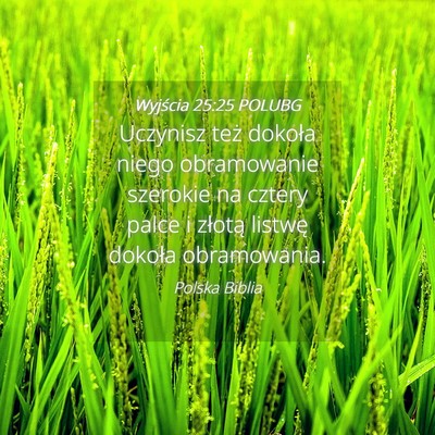 Picture 04 - Wyjścia 25:25 POLUBG - Uczynisz też dokoła niego obramowanie szerokie - Bible Verse Picture