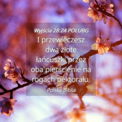 Picture 04 - Wyjścia 28:24 POLUBG - I przewleczesz dwa złote łańcuszki przez oba - Bible Verse Picture