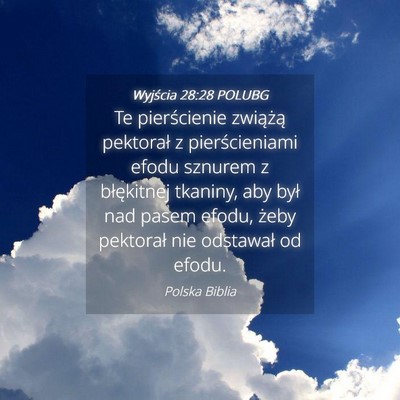 Picture 04 - Wyjścia 28:28 POLUBG - Te pierścienie zwiążą pektorał z - Bible Verse Picture