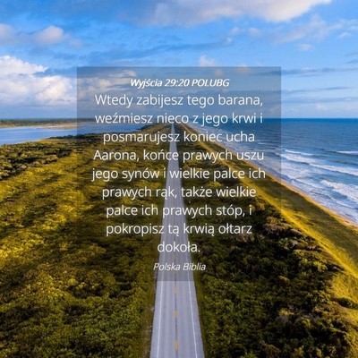 Picture 04 - Wyjścia 29:20 POLUBG - Wtedy zabijesz tego barana, weźmiesz nieco z - Bible Verse Picture