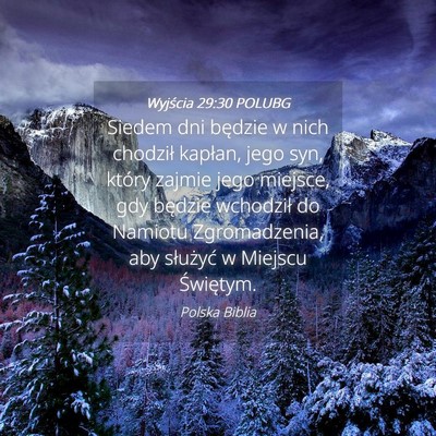 Picture 04 - Wyjścia 29:30 POLUBG - Siedem dni będzie w nich chodził kapłan, jego - Bible Verse Picture