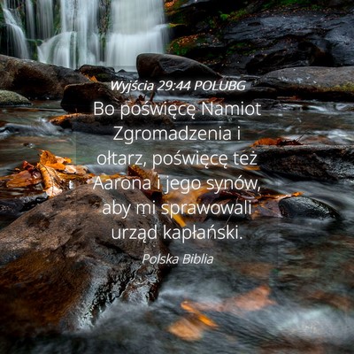 Picture 04 - Wyjścia 29:44 POLUBG - Bo poświęcę Namiot Zgromadzenia i ołtarz, - Bible Verse Picture