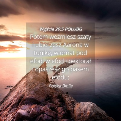 Picture 04 - Wyjścia 29:5 POLUBG - Potem weźmiesz szaty i ubierzesz Aarona w - Bible Verse Picture