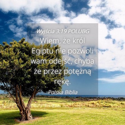 Picture 04 - Wyjścia 3:19 POLUBG - Wiem, że król Egiptu nie pozwoli wam odejść, - Bible Verse Picture