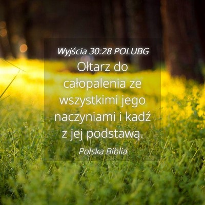 Picture 04 - Wyjścia 30:28 POLUBG - Ołtarz do całopalenia ze wszystkimi jego - Bible Verse Picture