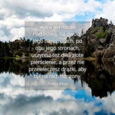 Picture 04 - Wyjścia 30:4 POLUBG - Pod listwą, na dwóch jego narożnikach, po obu - Bible Verse Picture