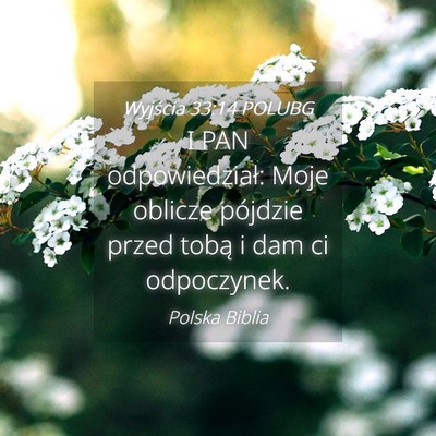 Picture 04 - Wyjścia 33:14 POLUBG - I PAN odpowiedział: Moje oblicze pójdzie przed - Bible Verse Picture