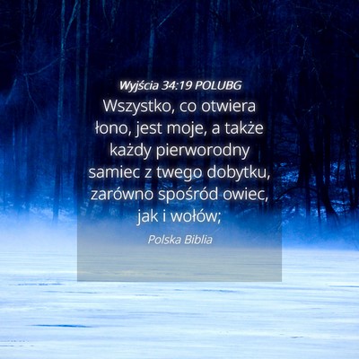 Picture 04 - Wyjścia 34:19 POLUBG - Wszystko, co otwiera łono, jest moje, a także - Bible Verse Picture