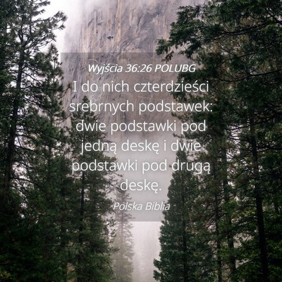 Picture 04 - Wyjścia 36:26 POLUBG - I do nich czterdzieści srebrnych podstawek: dwie - Bible Verse Picture