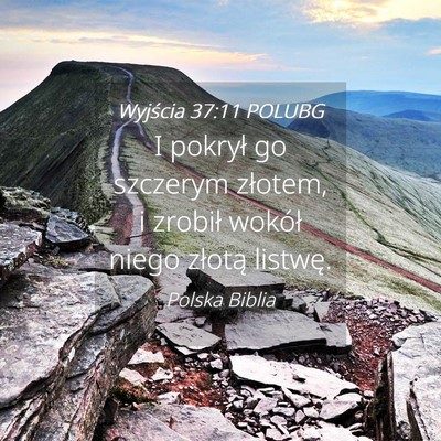 Picture 04 - Wyjścia 37:11 POLUBG - I pokrył go szczerym złotem, i zrobił wokół - Bible Verse Picture