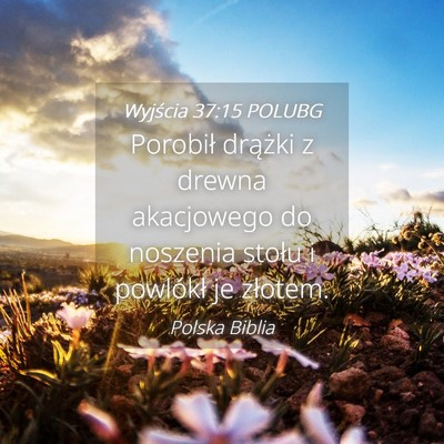 Picture 04 - Wyjścia 37:15 POLUBG - Porobił drążki z drewna akacjowego do noszenia - Bible Verse Picture