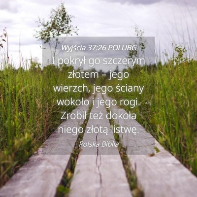 Picture 04 - Wyjścia 37:26 POLUBG - I pokrył go szczerym złotem – jego wierzch, - Bible Verse Picture