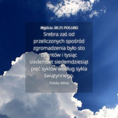 Picture 04 - Wyjścia 38:25 POLUBG - Srebra zaś od przeliczonych spośród - Bible Verse Picture
