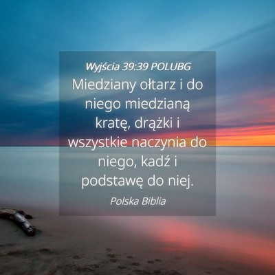 Picture 04 - Wyjścia 39:39 POLUBG - Miedziany ołtarz i do niego miedzianą kratę, - Bible Verse Picture