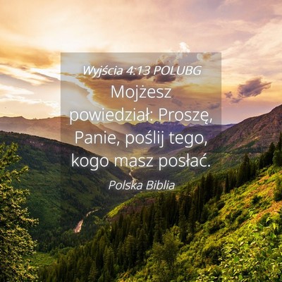 Picture 04 - Wyjścia 4:13 POLUBG - Mojżesz powiedział: Proszę, Panie, poślij - Bible Verse Picture