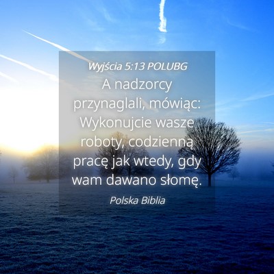 Picture 04 - Wyjścia 5:13 POLUBG - A nadzorcy przynaglali, mówiąc: Wykonujcie - Bible Verse Picture