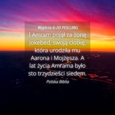 Picture 04 - Wyjścia 6:20 POLUBG - I Amram pojął za żonę Jokebed, swoją - Bible Verse Picture