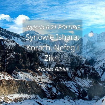 Picture 04 - Wyjścia 6:21 POLUBG - Synowie Ishara: Korach, Nefeg i - Bible Verse Picture