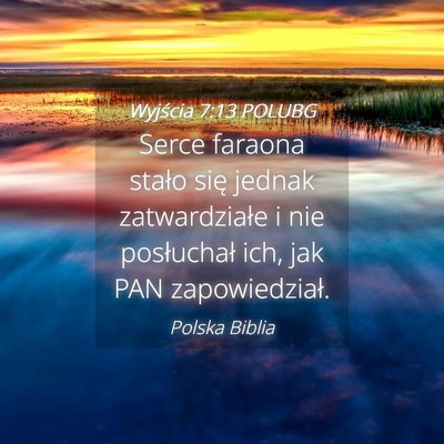 Picture 04 - Wyjścia 7:13 POLUBG - Serce faraona stało się jednak zatwardziałe i - Bible Verse Picture