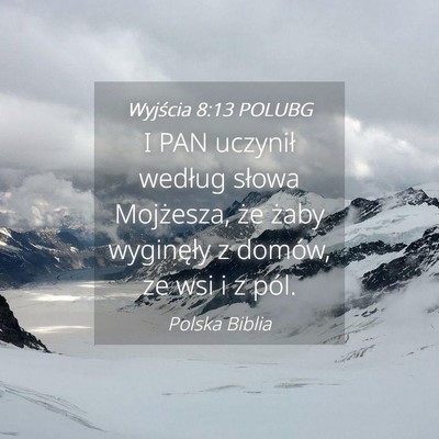 Picture 04 - Wyjścia 8:13 POLUBG - I PAN uczynił według słowa Mojżesza, że - Bible Verse Picture
