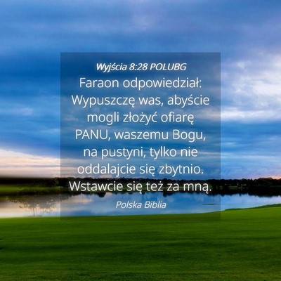 Picture 04 - Wyjścia 8:28 POLUBG - Faraon odpowiedział: Wypuszczę was, abyście - Bible Verse Picture