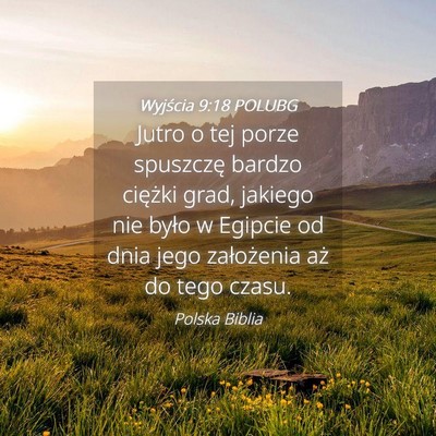 Picture 04 - Wyjścia 9:18 POLUBG - Jutro o tej porze spuszczę bardzo ciężki grad, - Bible Verse Picture