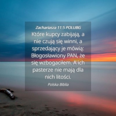 Picture 04 - Zachariasza 11:5 POLUBG - Które kupcy zabijają, a nie czują się winni, - Bible Verse Picture