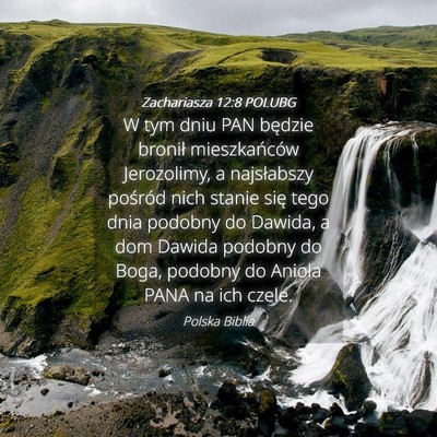 Picture 04 - Zachariasza 12:8 POLUBG - W tym dniu PAN będzie bronił mieszkańców - Bible Verse Picture