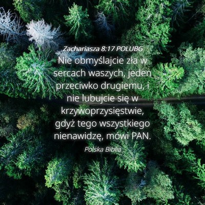 Picture 04 - Zachariasza 8:17 POLUBG - Nie obmyślajcie zła w sercach waszych, jeden - Bible Verse Picture
