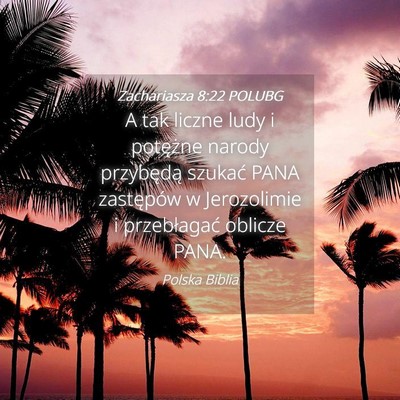 Picture 04 - Zachariasza 8:22 POLUBG - A tak liczne ludy i potężne narody przybędą - Bible Verse Picture
