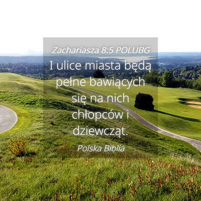 Picture 04 - Zachariasza 8:5 POLUBG - I ulice miasta będą pełne bawiących się na - Bible Verse Picture