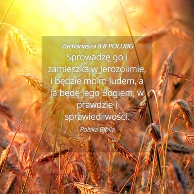 Picture 04 - Zachariasza 8:8 POLUBG - Sprowadzę go i zamieszka w Jerozolimie, i - Bible Verse Picture