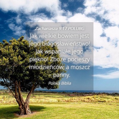 Picture 04 - Zachariasza 9:17 POLUBG - Jak wielkie bowiem jest jego błogosławieństwo! - Bible Verse Picture