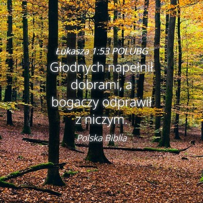 Picture 04 - Łukasza 1:53 POLUBG - Głodnych napełnił dobrami, a bogaczy odprawił - Bible Verse Picture