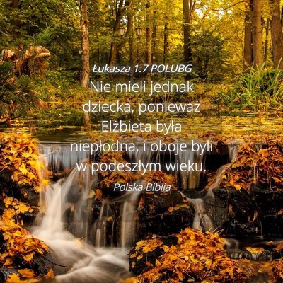 Picture 04 - Łukasza 1:7 POLUBG - Nie mieli jednak dziecka, ponieważ Elżbieta - Bible Verse Picture