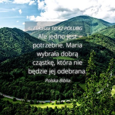 Picture 04 - Łukasza 10:42 POLUBG - Ale jedno jest potrzebne. Maria wybrała dobrą - Bible Verse Picture