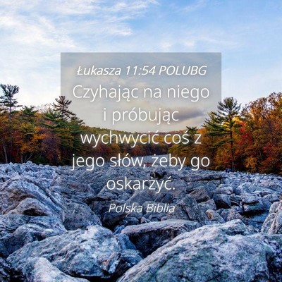 Picture 04 - Łukasza 11:54 POLUBG - Czyhając na niego i próbując wychwycić coś z - Bible Verse Picture