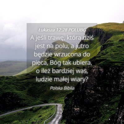 Picture 04 - Łukasza 12:28 POLUBG - A jeśli trawę, która dziś jest na polu, a - Bible Verse Picture