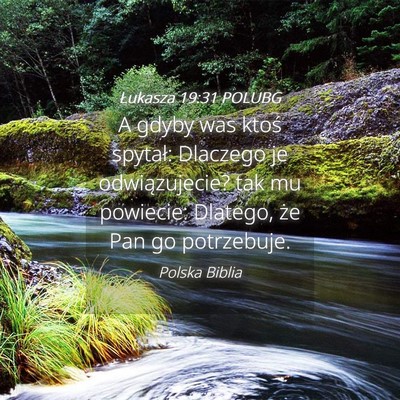 Picture 04 - Łukasza 19:31 POLUBG - A gdyby was ktoś spytał: Dlaczego je - Bible Verse Picture
