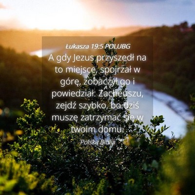 Picture 04 - Łukasza 19:5 POLUBG - A gdy Jezus przyszedł na to miejsce, spojrzał w - Bible Verse Picture
