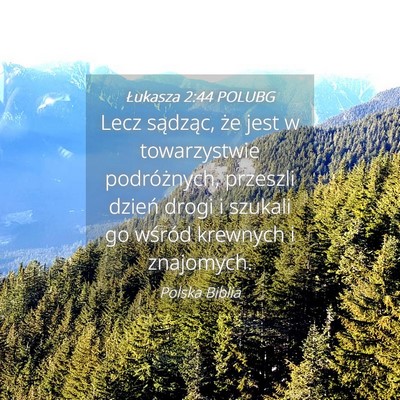 Picture 04 - Łukasza 2:44 POLUBG - Lecz sądząc, że jest w towarzystwie - Bible Verse Picture