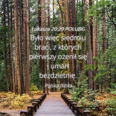 Picture 04 - Łukasza 20:29 POLUBG - Było więc siedmiu braci, z których pierwszy - Bible Verse Picture