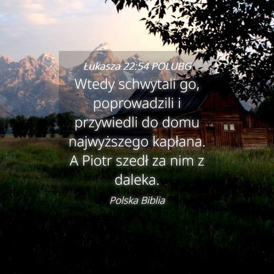 Picture 04 - Łukasza 22:54 POLUBG - Wtedy schwytali go, poprowadzili i przywiedli do - Bible Verse Picture