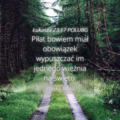 Picture 04 - Łukasza 23:17 POLUBG - Piłat bowiem miał obowiązek wypuszczać im - Bible Verse Picture