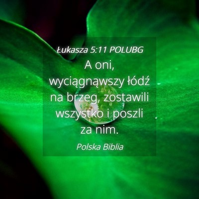 Picture 04 - Łukasza 5:11 POLUBG - A oni, wyciągnąwszy łódź na brzeg, zostawili - Bible Verse Picture
